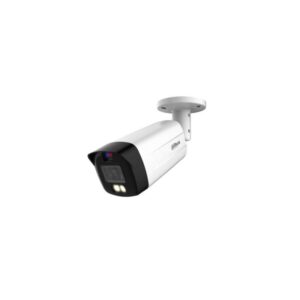 La cámara DH-HAC-ME1509THP-A-PV es una cámara bullet HDCVI de 5MP con disuasión activa y luz dual inteligente:
Resolución de 5MP: La cámara captura imágenes de alta definición con un sensor CMOS de 5MP.
Visión nocturna: La cámara tiene un alcance de iluminación de 40m con dos luces IR y dos luces cálidas.
Smart Dual Light: La cámara cambia automáticamente entre luz blanca e infrarroja, dependiendo de las condiciones de iluminación, para capturar imágenes claras.
Disuasión activa: La cámara activa una sirena y una luz roja-azul intermitente para disuadir a los intrusos.
Audio: La cámara tiene un micrófono incorporado.