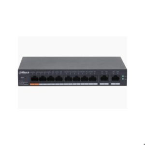 Switch de escritorio de 10 puertos con 8 puertos poe administrable a travé de la nube, incluye fuente de 53V / 1,812 A