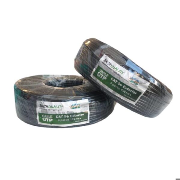 Cable UTP BashQuality Cat5e 100mts 4 Pares para Exterior