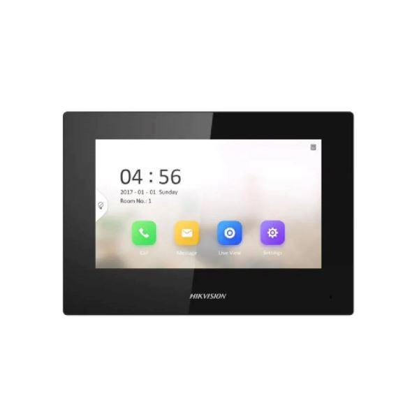 Estación interior IP serie KH6
Diseño intuitivo
Pantalla táctil a color de 7 pulgadas con resolución de 1024 × 600
PoE estándar
Visualiza video en vivo de las estaciones de puerta y las cámaras conectadas
