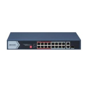 Switch POE Hikvision Fast Ethernet no administrado de 16 puertos