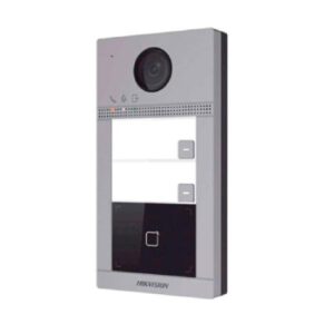 Portero Hikvision IP WIFI de Metal, 2 Botones, 2MP, IK08, IP65,IR 3M, POE, Soporta Tarjetas Mifare .