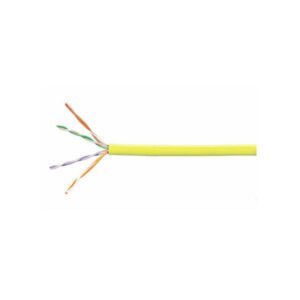 Cable de cobre, categoría 5e, 4 pares, UTP, clasificación CM, 24 AWG, 1000 pies, amarillo.