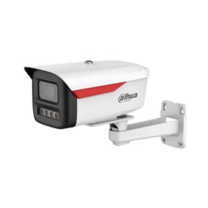 Cámara IP de red bullet Dahua de 4 MP con tecnología WizSense, iluminación Smart Dual Light y lente fijo de 3.6 mm.